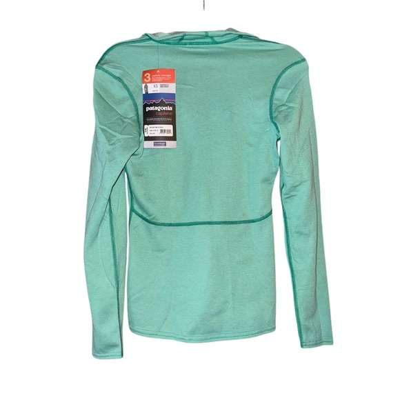 NWT PATAGONIA Capilene MidWeight Zip Neck Top Green Baselayer Long Sleeve Sz XS - Picture 7 of 12